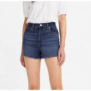 Levi's High Rise Chelsea Scrape Medium Wash Blue Denim Shorts Women's Size 32